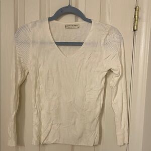 Jon & Anna Cream Ribbed Top